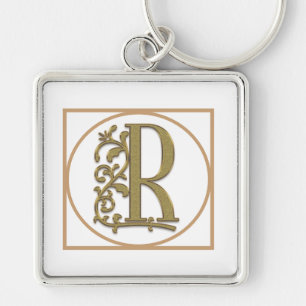 BRIEF R MONOGRAM Beauful Wedding New Home Gift Sleutelhanger