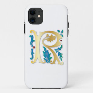 Brief R Monogram Fleur de lis iPhone 11 Hoesje