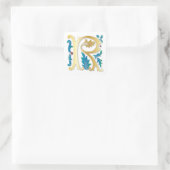 Brief R Monogram Fleur de lis Vierkante Sticker (Tas)