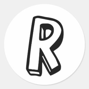 Brief R Ronde Sticker