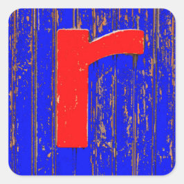 Brief r vierkante sticker