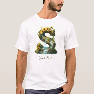 Brief S met Zonnebloemen en Waterval Fantasy T-shirt