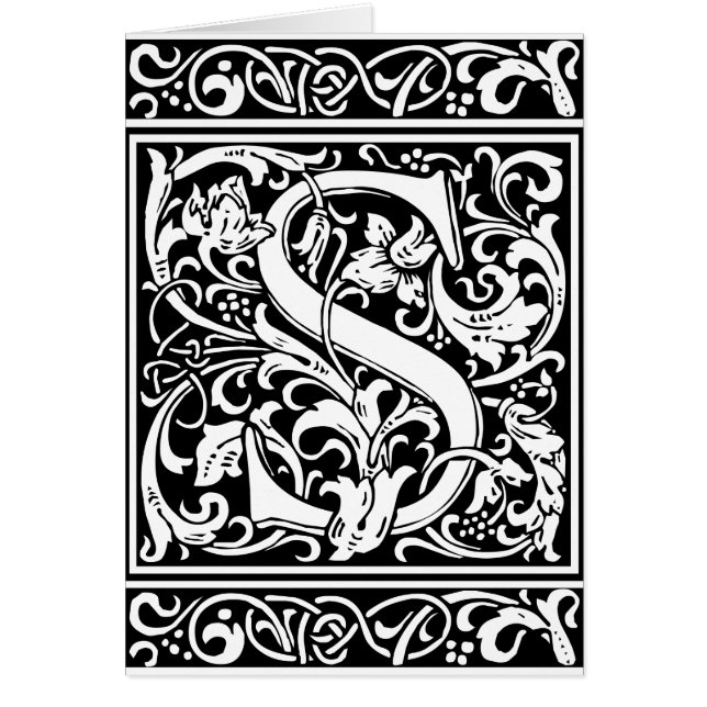 Brief S Middeleeuws Monogram Art Nouveau (Voorkant)