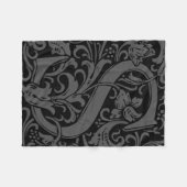 Brief S Middeleeuws Monogram Art Nouveau Fleece Deken (Voorkant (Horizontaal))