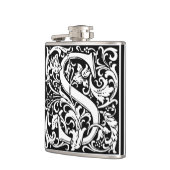 Brief S Middeleeuws Monogram Art Nouveau Heupfles (Links)