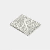 Brief S Middeleeuws Monogram Art Nouveau Post-it® Notes (Schuin)