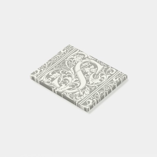 Brief S Middeleeuws Monogram Art Nouveau Post-it® Notes (Schuin)