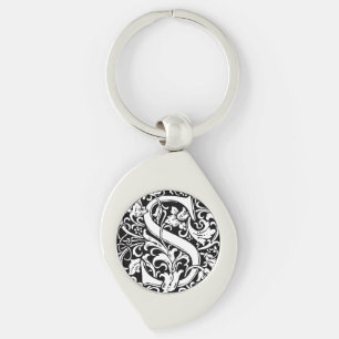 Brief S Middeleeuws Monogram Art Nouveau Sleutelhanger