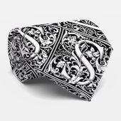 Brief S Middeleeuws Monogram Art Nouveau Stropdas (Opgerold)