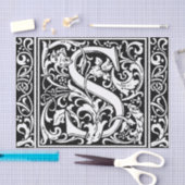 Brief S Middeleeuws Monogram Art Nouveau Tissuepapier (Craft)