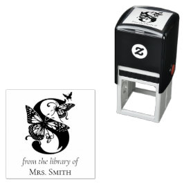 Brief S Vlindermonogram uit de bibliotheek van Zelfinktende Stempel