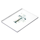 Brief T Eucalyptus en Gold Monogramed Notitieboek (Linkerzijde)
