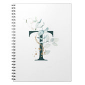 Brief T Eucalyptus en Gold Monogramed Notitieboek (Voorkant)