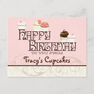 Brief T Gelukkige Verjaardag Cupcake Zakelijke ans Briefkaart