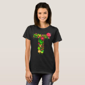 Brief T in Flowers T-Shirt (Voorkant volledig)