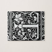 Brief T Medieval Monogram  Initiaal Legpuzzel (Horizontaal)