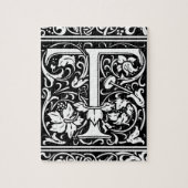 Brief T Medieval Monogram  Initiaal Legpuzzel (Verticaal)