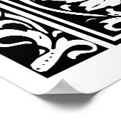 Brief T Medieval Monogram  Initiaal Poster (Hoek)