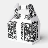 Brief T Middeleeuws Monogram Art Nouveau Bedankdoosjes (Achterkant)