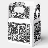 Brief T Middeleeuws Monogram Art Nouveau Bedankdoosjes (Geopend)