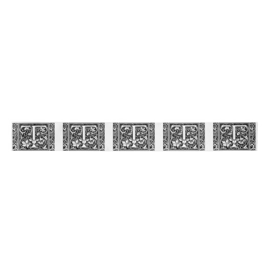 Brief T Middeleeuws Monogram Art Nouveau Lint (Voorkant)