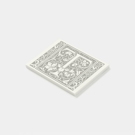 Brief T Middeleeuws Monogram Art Nouveau Post-it® Notes (Schuin)