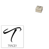 Brief T Monogram Gepersonaliseerd Rubberstempel (Gestempeld)