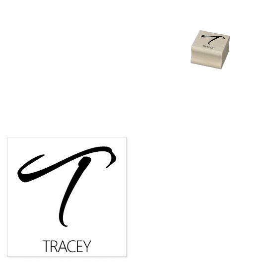 Brief T Monogram Gepersonaliseerd Rubberstempel Rubberstempel (Gestempeld)