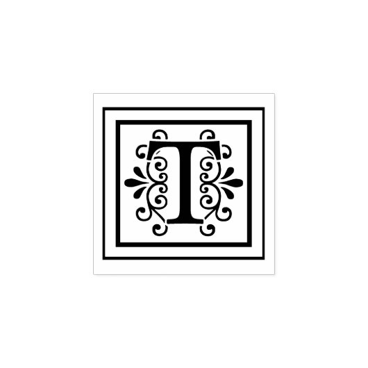 Brief T Monogram Rubberstempel (Afrduk)