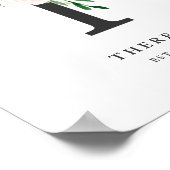 Brief T Monogram Waterverf Peach Florals Nursery Poster (Hoek)