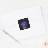 Brief T Vierkante Sticker (Envelop)