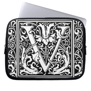 Brief V Middeleeuws Monogram Art Nouveau Laptop Sleeve