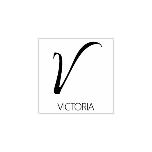 Brief V Monogram Aangepaste rubberen stempel (Afrduk)