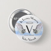 Brief V | Naam toevoegen | Memorial Ronde Button 5,7 Cm (Voorkant /achterkant)