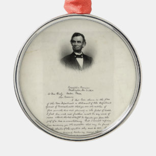 Brief van Abraham Lincoln Metalen Ornament