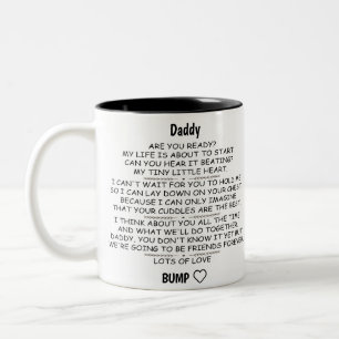 Brief van Baby Bump aan papa voor kerstmis Tweekleurige Koffiemok