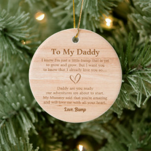 Brief van Bump Daddy om houten te zijn Keramisch Ornament