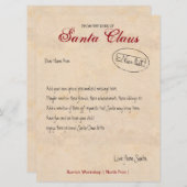 Brief van de bureau van de Santa Personalized Kaart (Voorkant / Achterkant)