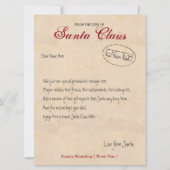 Brief van de bureau van de Santa Personalized Kaart (Voorkant)