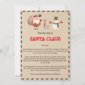 Brief van de Kerstman sjabloon Kaart (Voorkant)