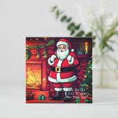 Brief van de Kerstman | Vader geeft kerstcadeaus Feestdagenkaart (Staand voorkant)