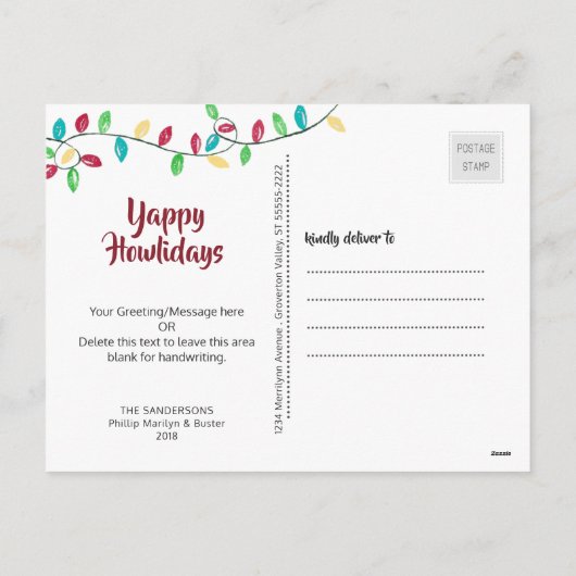 Brief | van de Kerstman van de ongehoorzame Hond Feestdagenkaart (Achterkant)