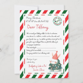 Brief van de kerstman Vertraging van cadeau Kaart