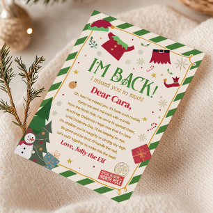 Brief van Elf Christmas Arrival Letter Kaart