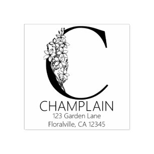 Brief van Floral - C - Retouradres Monogram Rubberstempel