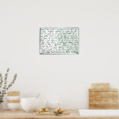 Brief van Franz Schubert Poster (Keuken)