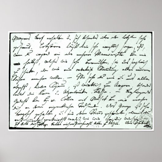 Brief van Franz Schubert Poster (Voorkant)