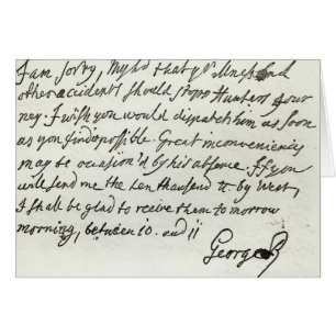 Brief van George II aan de hertog van Newcastle