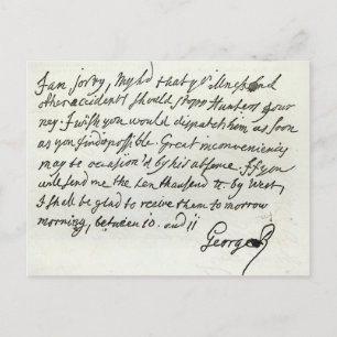 Brief van George II aan de hertog van Newcastle Briefkaart