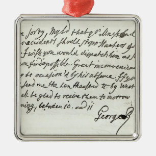 Brief van George II aan de hertog van Newcastle Metalen Ornament